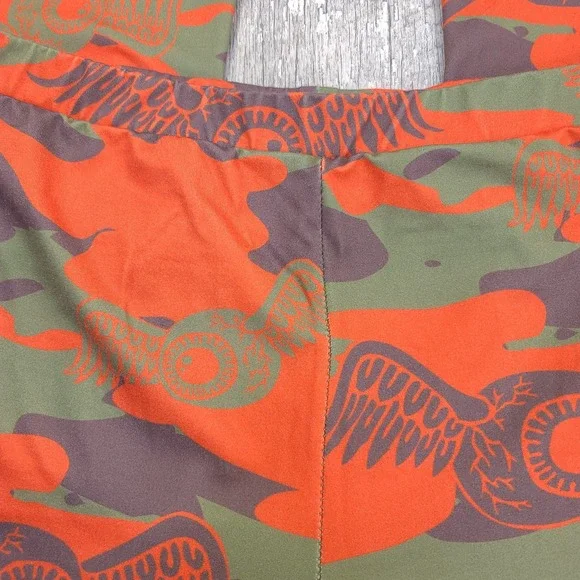 Von Dutch Womens Logo Print Leggings Size Large High Waist Camo Flare Leg - Picture 5 of 7